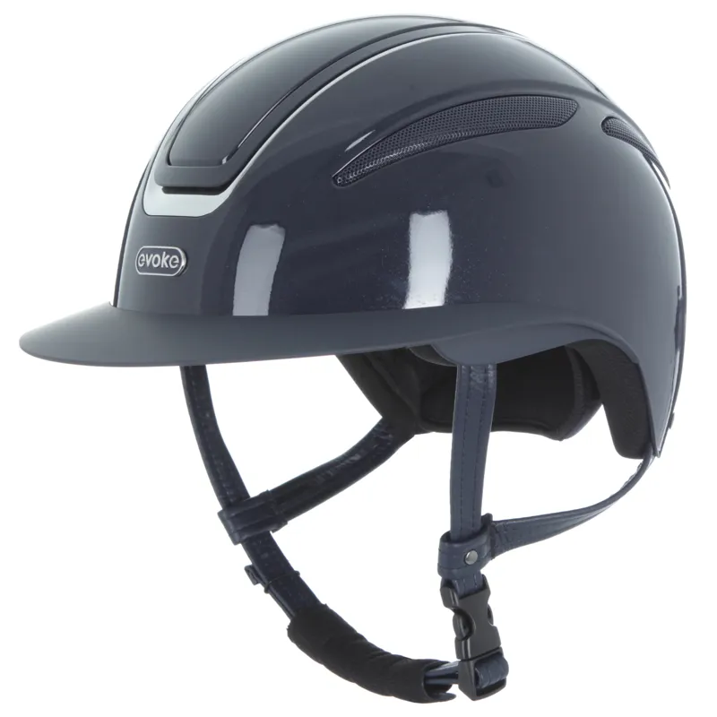 Callisto Wide Peak Navy Metallic/Chrome Riding Helmet-1